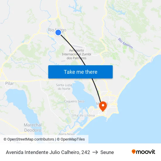 Avenida Intendente Julio Calheiro, 242 to Seune map