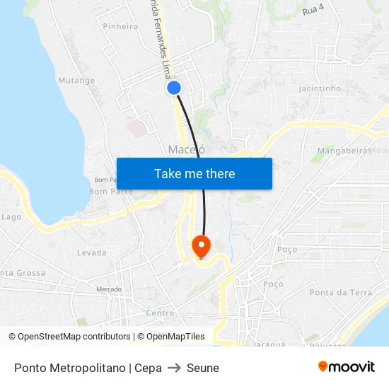 Ponto Metropolitano | Cepa to Seune map
