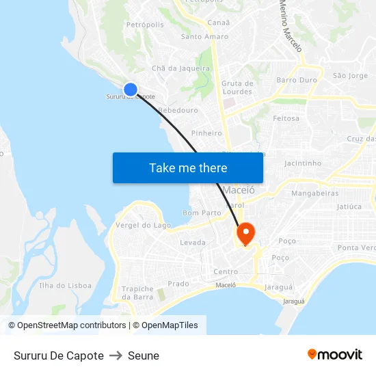 Sururu De Capote to Seune map
