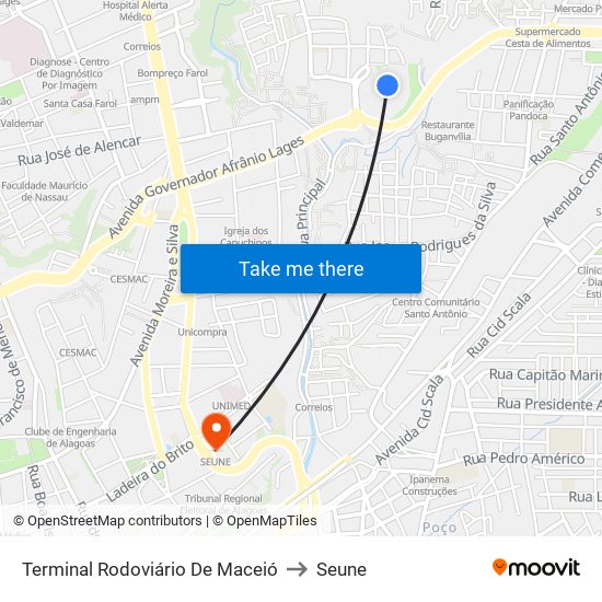 Terminal Rodoviário De Maceió to Seune map