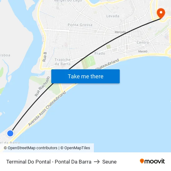 Terminal Do Pontal - Pontal Da Barra to Seune map