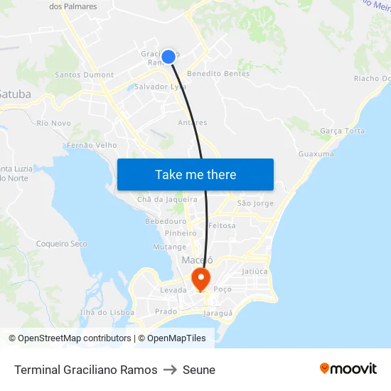 Avenida Empresário Nelson Oliveira Menezes 1200 Cidade Universitária Maceió - Alagoas 57073-000 Brasil to Seune map