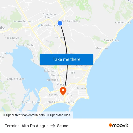 Terminal Alto Da Alegria to Seune map