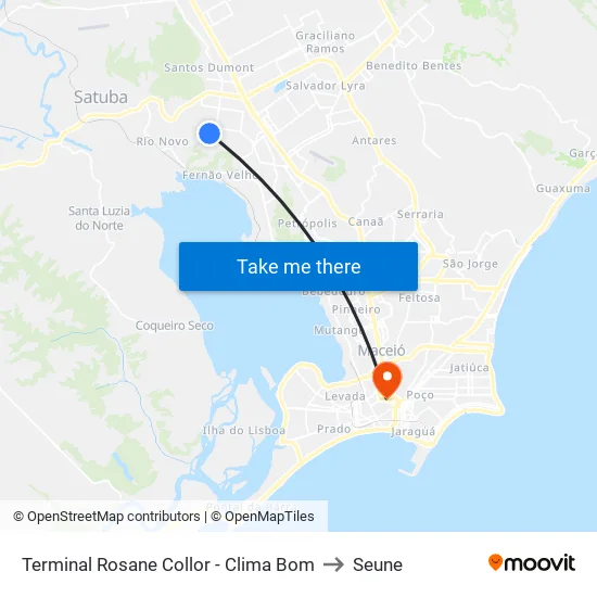 Terminal Rosane Collor - Clima Bom to Seune map