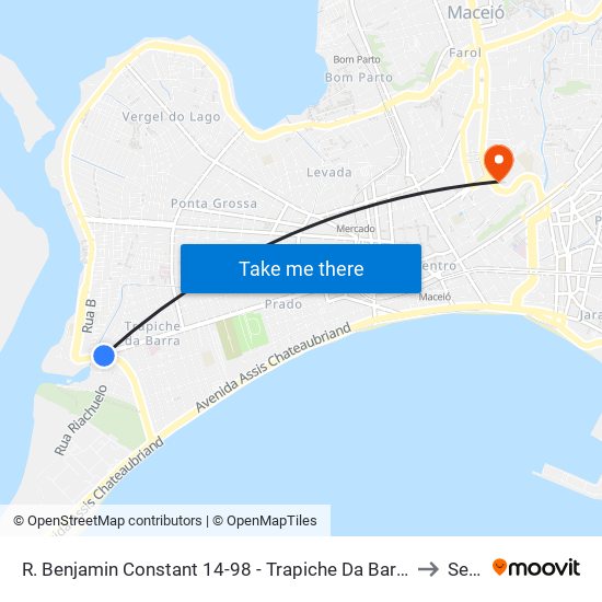 R. Benjamin Constant 14-98 - Trapiche Da Barra Maceió - Al Brasil to Seune map