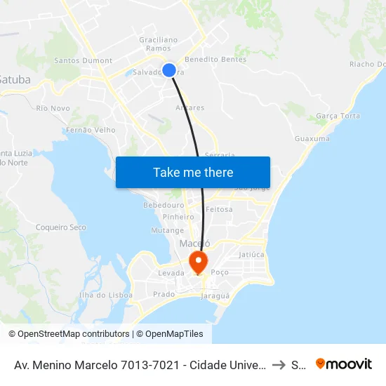 Av. Menino Marcelo 7013-7021 - Cidade Universitária Maceió - Al 57073-470 Brasil to Seune map