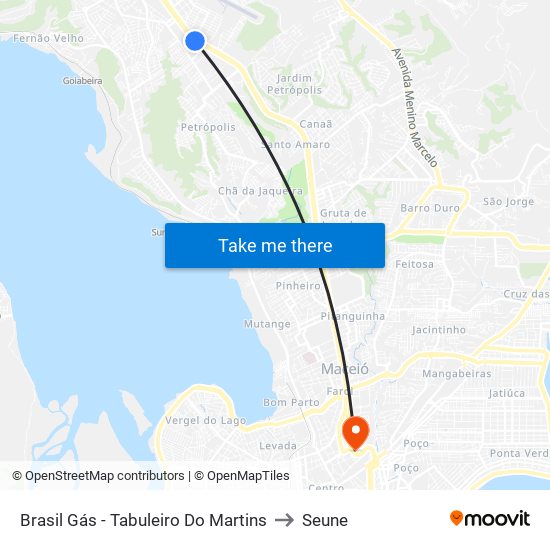 Brasil Gás - Tabuleiro Do Martins to Seune map