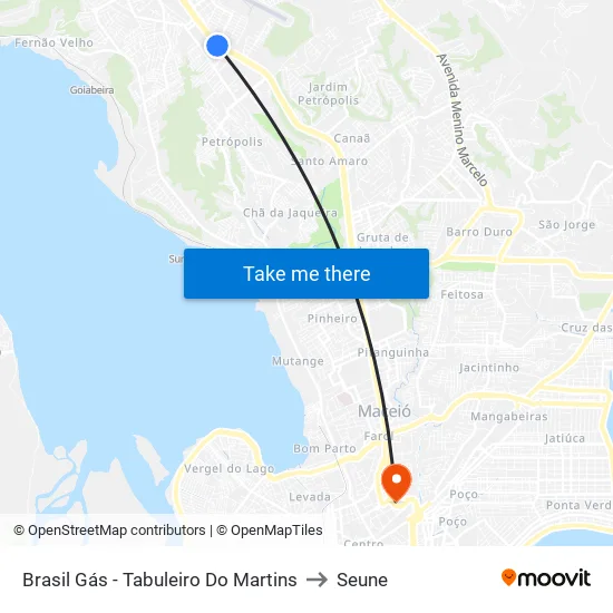 Brasil Gás - Tabuleiro Do Martins to Seune map