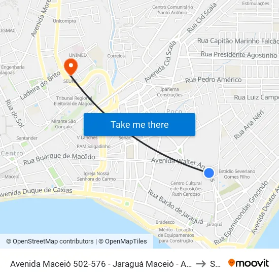 Avenida Maceió 502-576 - Jaraguá Maceió - Al República Federativa Do Brasil to Seune map