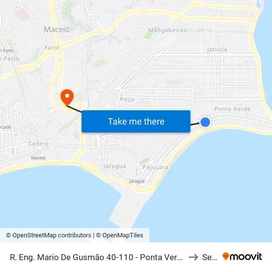 R. Eng. Mario De Gusmão 40-110 - Ponta Verde Maceió - Al Brasil to Seune map