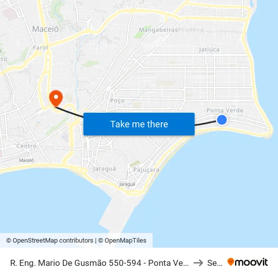 R. Eng. Mario De Gusmão 550-594 - Ponta Verde Maceió - Al Brasil to Seune map