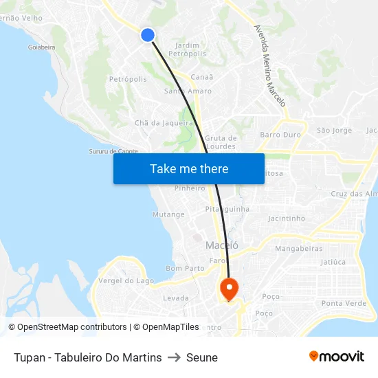 Tupan - Tabuleiro Do Martins to Seune map