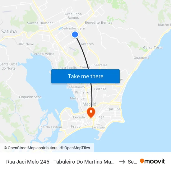 Rua Jaci Melo 245 - Tabuleiro Do Martins Maceió - Al 57081-250 Brasil to Seune map