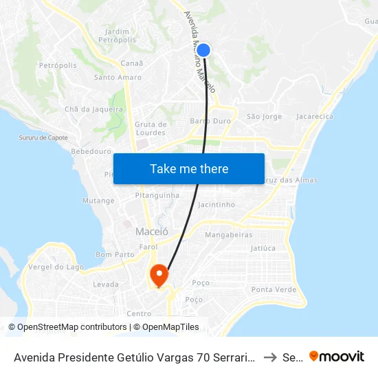 Avenida Presidente Getúlio Vargas 70 Serraria Maceió - Alagoas Brasil to Seune map