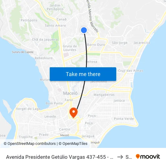 Avenida Presidente Getúlio Vargas 437-455 - Serraria Maceió - Al 57046-840 Brasil to Seune map