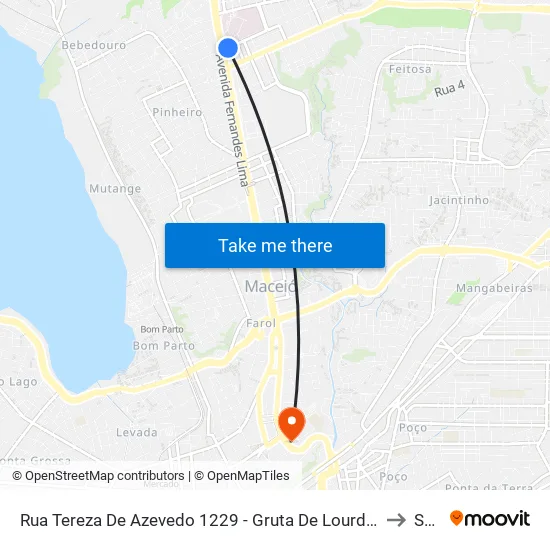 Rua Tereza De Azevedo 1229 - Gruta De Lourdes Maceió - Al 57052-600 Brasil to Seune map