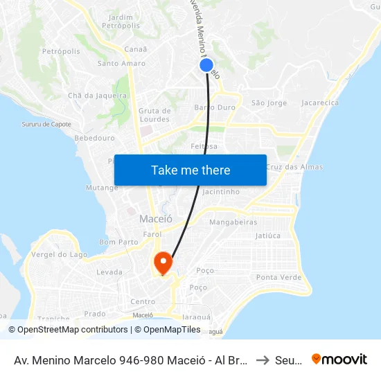 Av. Menino Marcelo 946-980 Maceió - Al Brasil to Seune map