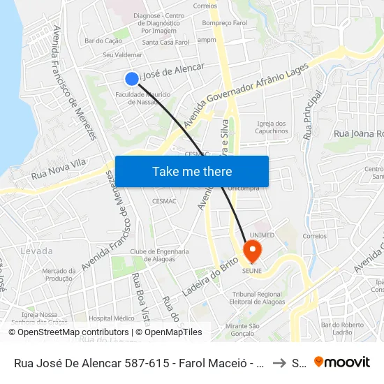 Rua José De Alencar 587-615 - Farol Maceió - Al 57051-565 República Federativa Do Brasil to Seune map