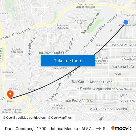 Dona Constança 1700 - Jatiúca Maceió - Al 57031-520 República Federativa Do Brasil to Seune map
