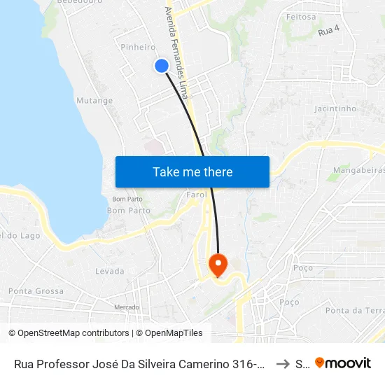 Rua Professor José Da Silveira Camerino 316-436 - Pinheiro Maceió - Al 57055-630 República Federativa Do Brasil to Seune map