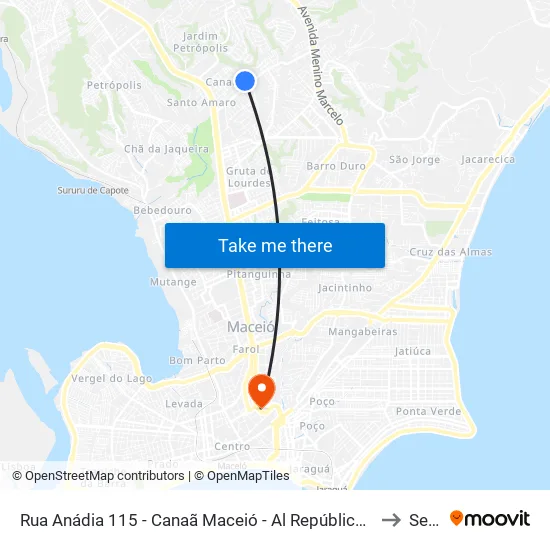Rua Anádia 115 - Canaã Maceió - Al República Federativa Do Brasil to Seune map