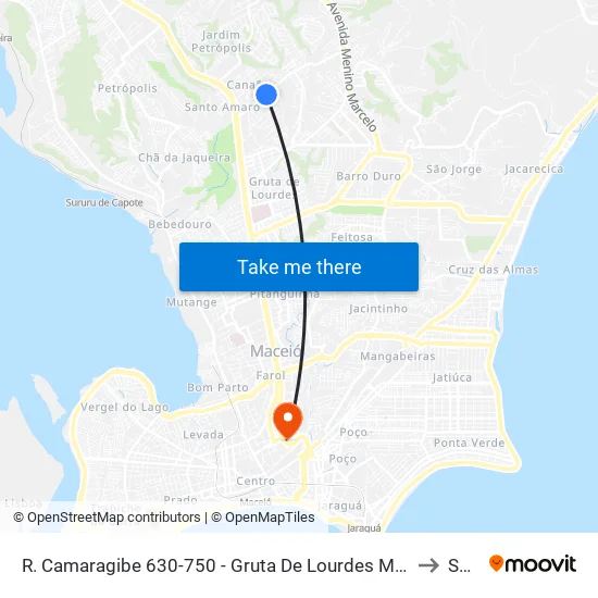 R. Camaragibe 630-750 - Gruta De Lourdes Maceió - Al 57045-850 Brasil to Seune map