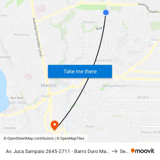 Av. Juca Sampaio 2645-2711 - Barro Duro Maceió - Al 57046-242 Brasil to Seune map
