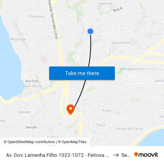 Av. Gov. Lamenha Filho 1022-1072 - Feitosa Maceió - Al Brasil to Seune map