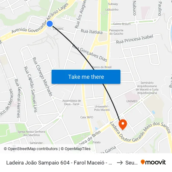 Ladeira João Sampaio 604 - Farol Maceió - Al Brasil to Seune map