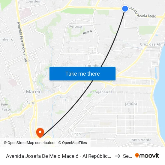 Avenida Josefa De Melo Maceió - Al República Federativa Do Brasil to Seune map