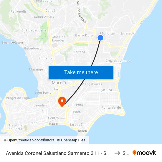 Avenida Coronel Salustiano Sarmento 311 - São Jorge Maceió - Al 57044-060 Brasil to Seune map