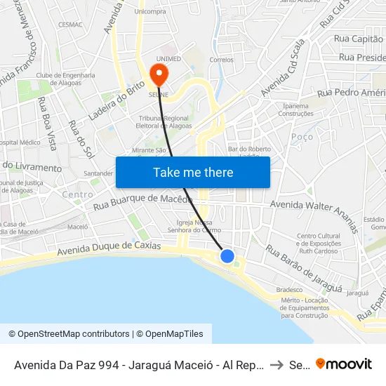 Avenida Da Paz 994 - Jaraguá Maceió - Al República Federativa Do Brasil to Seune map