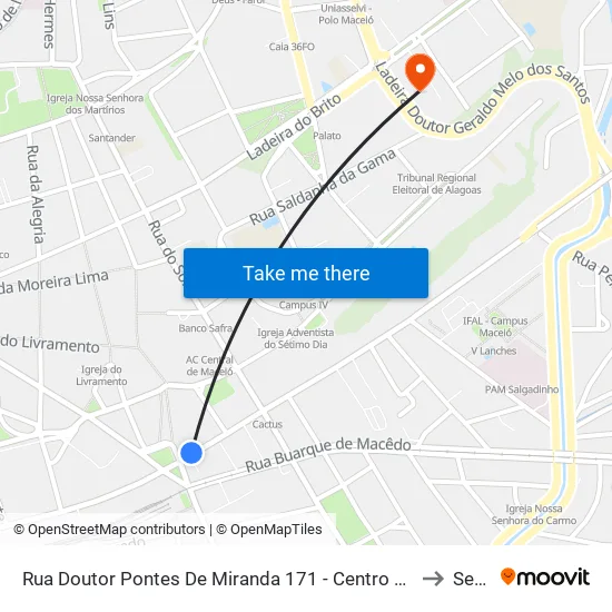 Rua Doutor Pontes De Miranda 171 - Centro Maceió - Al Brasil to Seune map