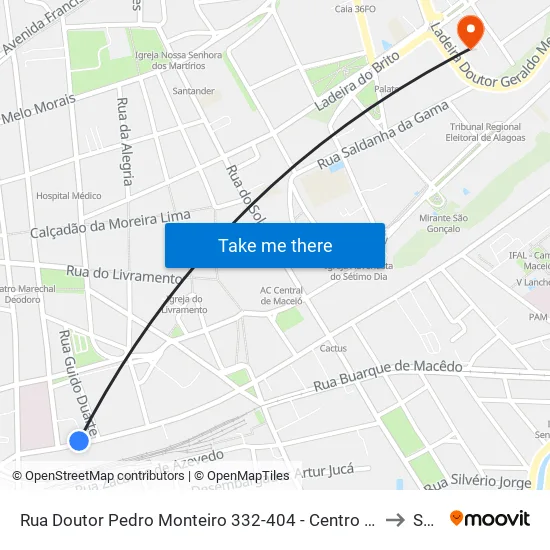 Rua Doutor Pedro Monteiro 332-404 - Centro Maceió - Al 57020-380 Brasil to Seune map