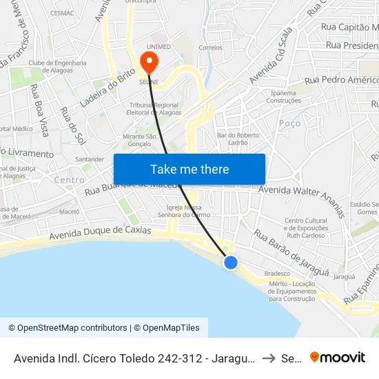 Avenida Indl. Cícero Toledo 242-312 - Jaraguá Maceió - Al Brasil to Seune map