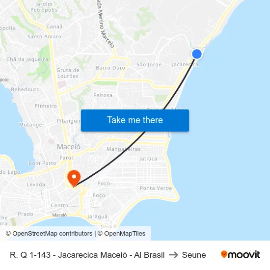 R. Q 1-143 - Jacarecica Maceió - Al Brasil to Seune map