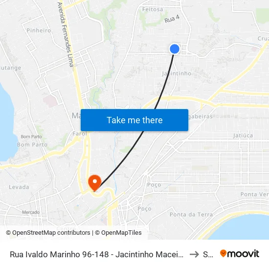 Rua Ivaldo Marinho 96-148 - Jacintinho Maceió - Al República Federativa Do Brasil to Seune map
