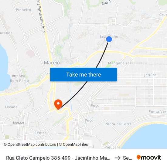 Rua Cleto Campelo 385-499 - Jacintinho Maceió - Al Brasil to Seune map