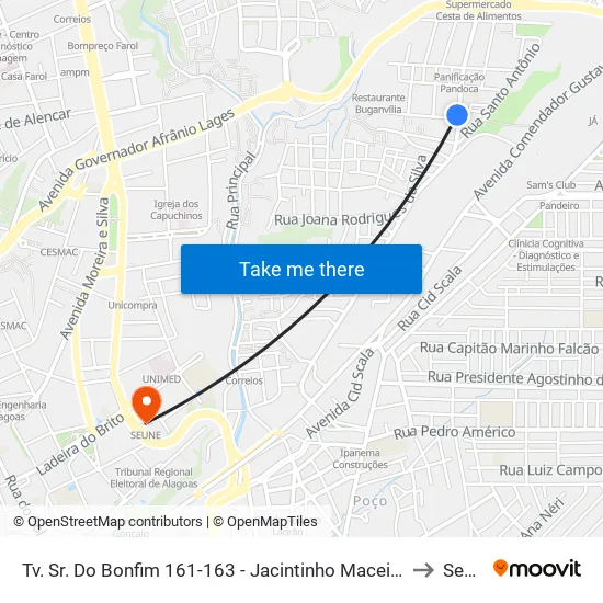 Tv. Sr. Do Bonfim 161-163 - Jacintinho Maceió - Al Brasil to Seune map