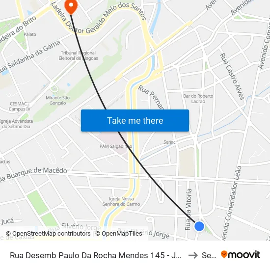 Rua Desemb Paulo Da Rocha Mendes 145 - Jaraguá Maceió - Al Brasil to Seune map