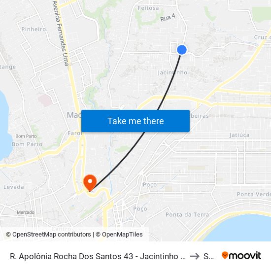 R. Apolônia Rocha Dos Santos 43 - Jacintinho Maceió - Al 57041-300 Brasil to Seune map