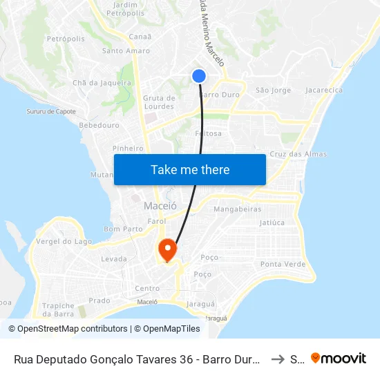 Rua Deputado Gonçalo Tavares 36 - Barro Duro Maceió - Al 57045-350 República Federativa Do Brasil to Seune map