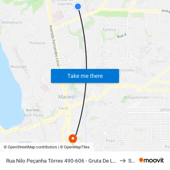 Rua Nilo Peçanha Tôrres 490-606 - Gruta De Lourdes Maceió - Al 57050-640 Brasil to Seune map