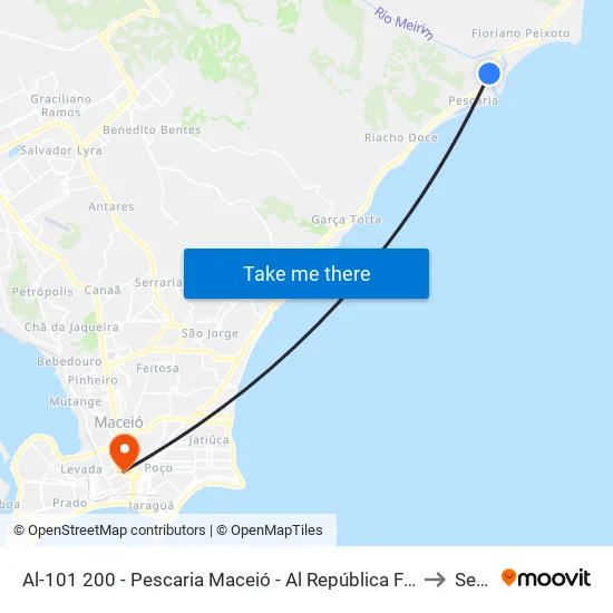 Al-101 200 - Pescaria Maceió - Al República Federativa Do Brasil to Seune map