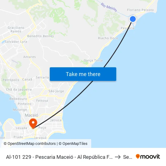 Al-101 229 - Pescaria Maceió - Al República Federativa Do Brasil to Seune map