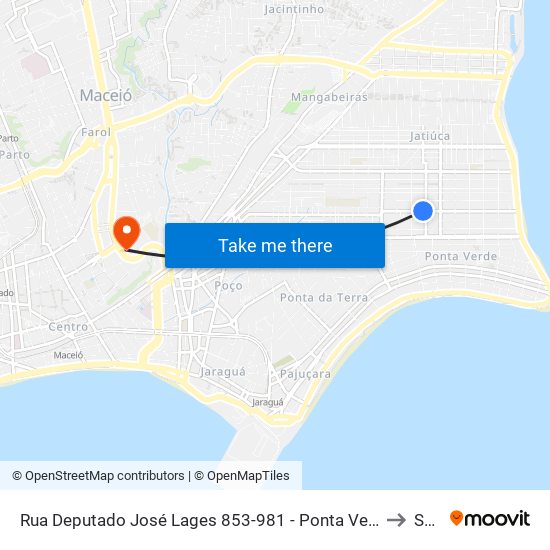 Rua Deputado José Lages 853-981 - Ponta Verde Maceió - Al 57035-330 Brasil to Seune map