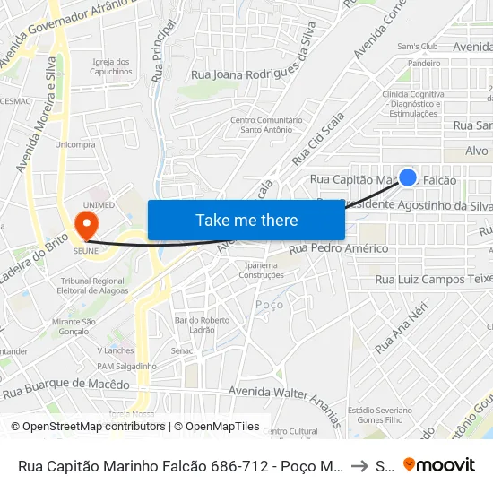 Rua Capitão Marinho Falcão 686-712 - Poço Maceió - Al 57025-260 República Federativa Do Brasil to Seune map