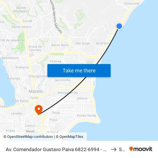 Av. Comendador Gustavo Paiva 6822-6994 - Cruz Das Almas Maceió - Al Brasil to Seune map