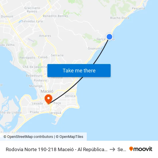 Rodovia Norte 190-218 Maceió - Al República Federativa Do Brasil to Seune map