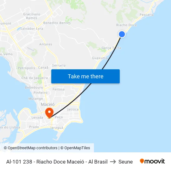 Al-101 238 - Riacho Doce Maceió - Al Brasil to Seune map